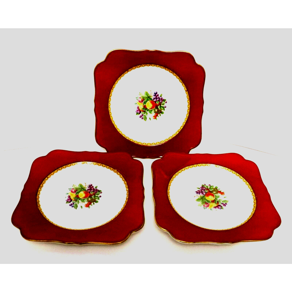 Crown Ducal Vintage Square Plates - Beautiful for the Holidays